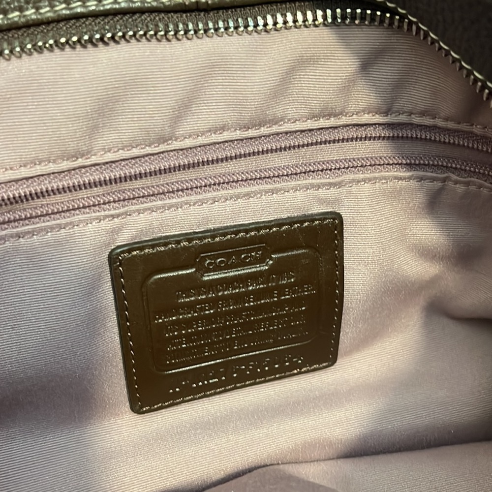 COACH Brown Pebbled Leather Hobo Shoulder Bag - Picture 6 of 8